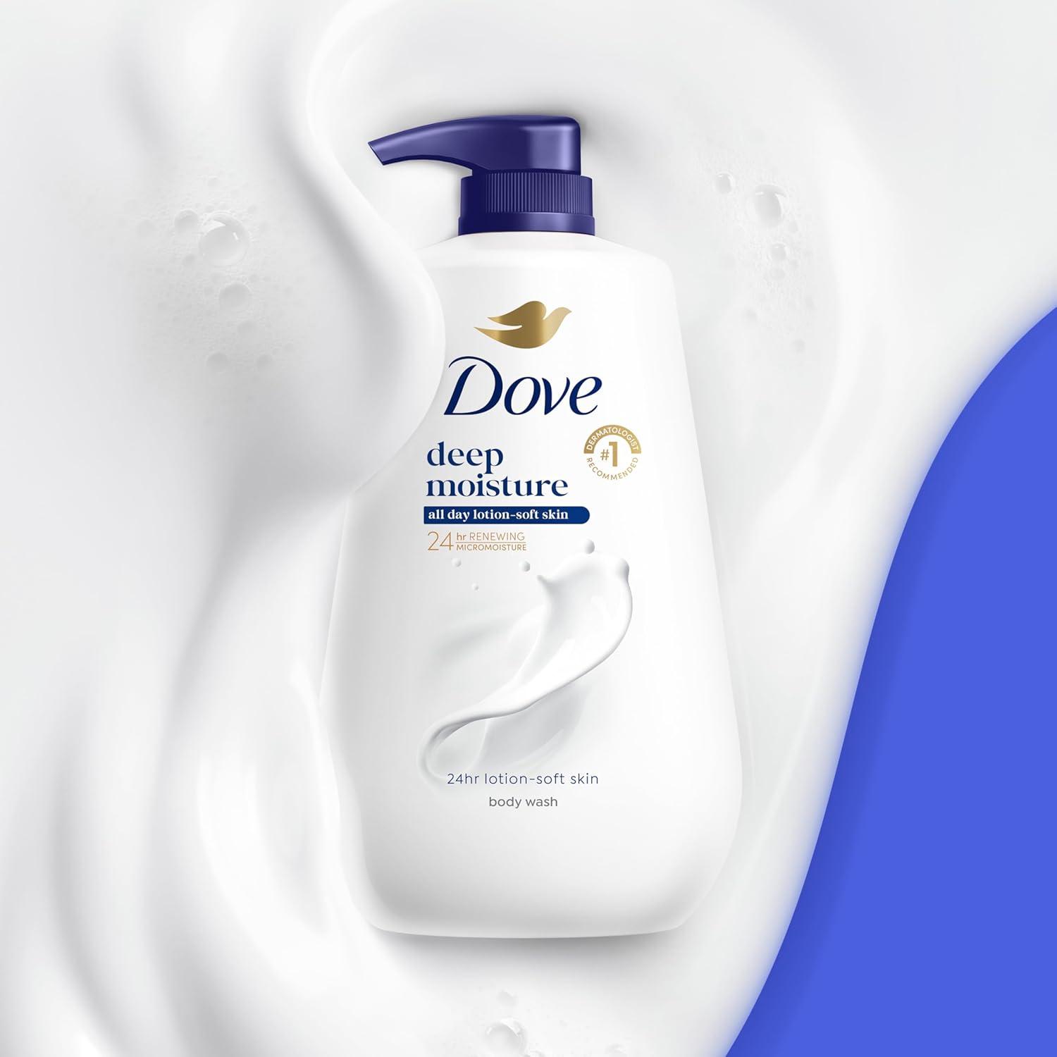imageDove Body Wash Deep Moisture for 24hr LotionSoft Skin Moisture Moisturizing Skin Cleanser with No Sulfates No Parabens 306 ozFragranced
