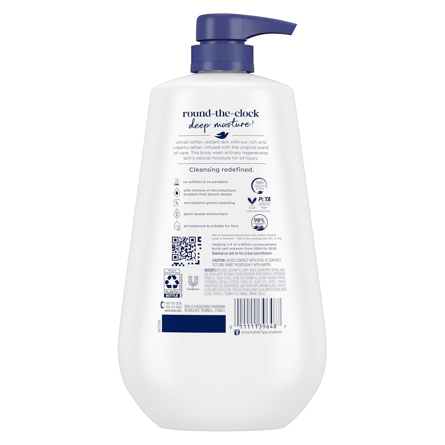 imageDove Body Wash Deep Moisture for 24hr LotionSoft Skin Moisture Moisturizing Skin Cleanser with No Sulfates No Parabens 306 ozFragranced