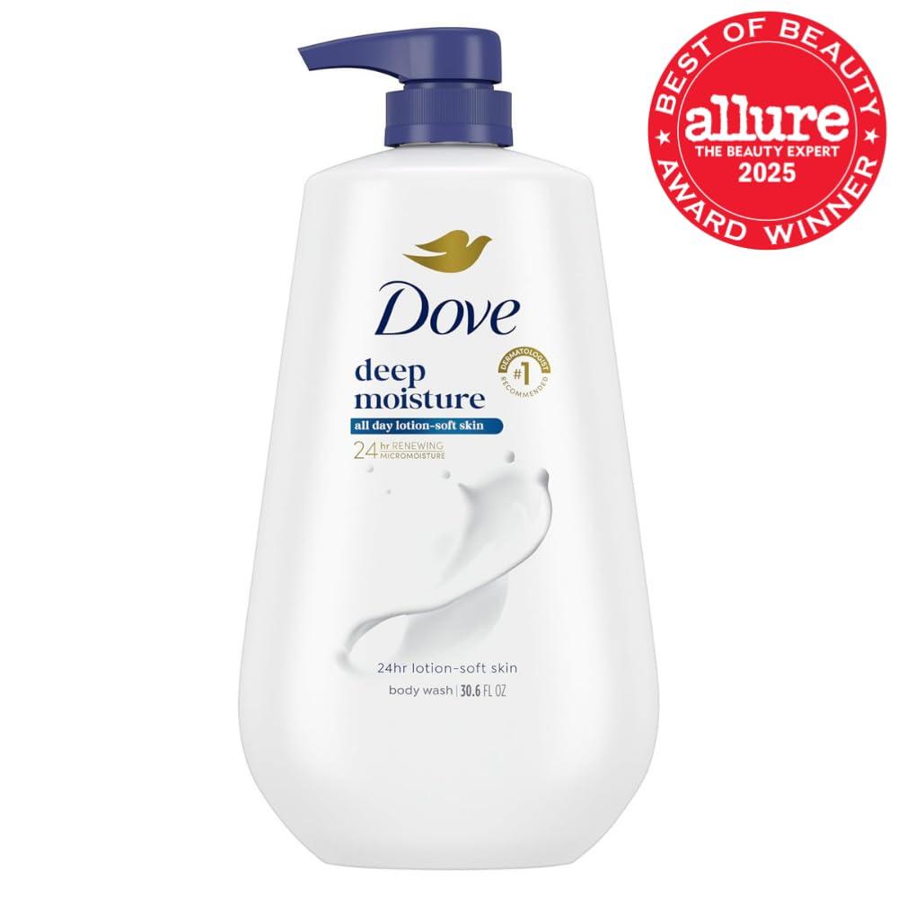 imageDove Body Wash Deep Moisture for 24hr LotionSoft Skin Moisture Moisturizing Skin Cleanser with No Sulfates No Parabens 306 ozFragranced