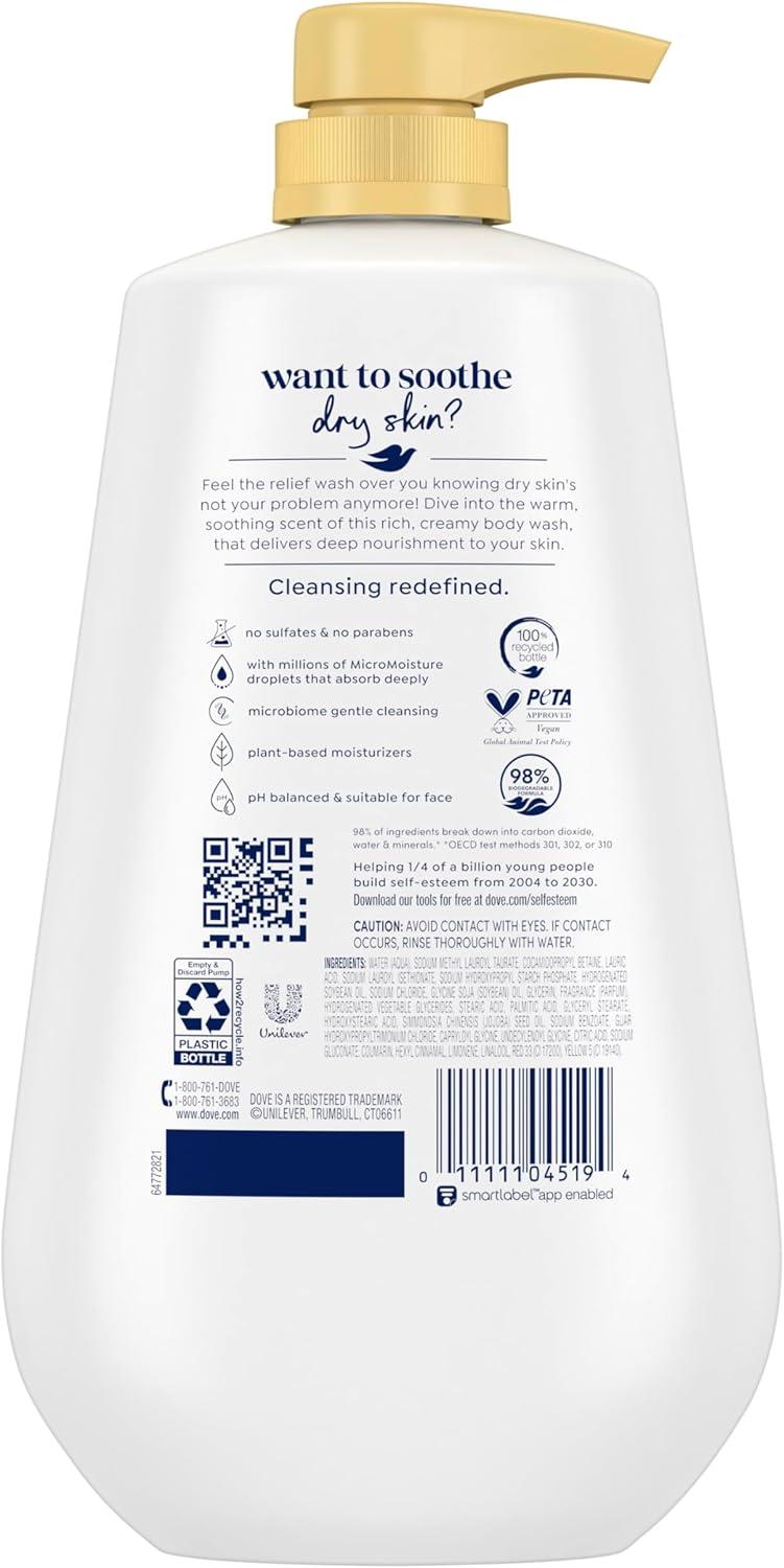 imageDove Body Wash with Pump Dryness Relief with Jojoba Oil For 24hr LotionSoft Skin Moisturizing Skin Cleanser with No Sulfates No Parabens 306 ozCoconut Hibiscus