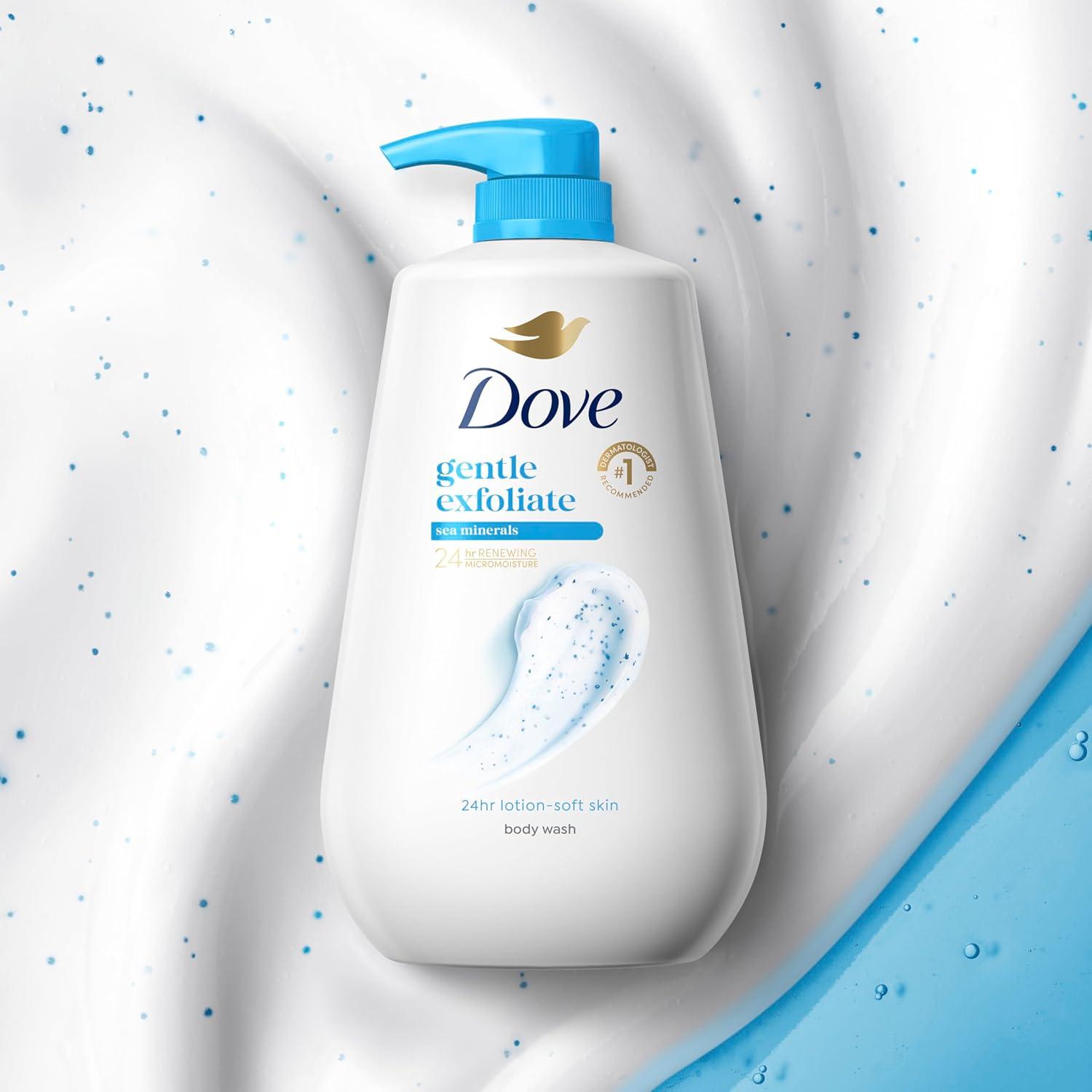 imageDove Body Wash with Pump Gentle Exfoliate with Sea Minerals For 24hr LotionSoft Skin Moisturizing Skin Cleanser with No Sulfates No Parabens 306 ozMandarin Pear Lily of Valley