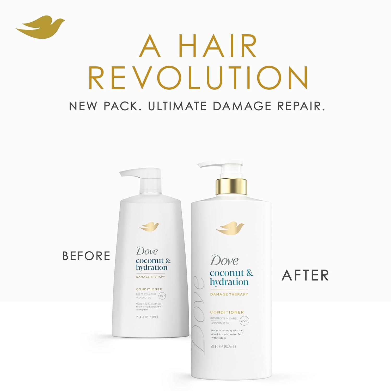 imageDove Conditioner Coconut amp Hydration for Dry Hair with BioProtein Care Technology and Coconut Oil 28 Fl Oz