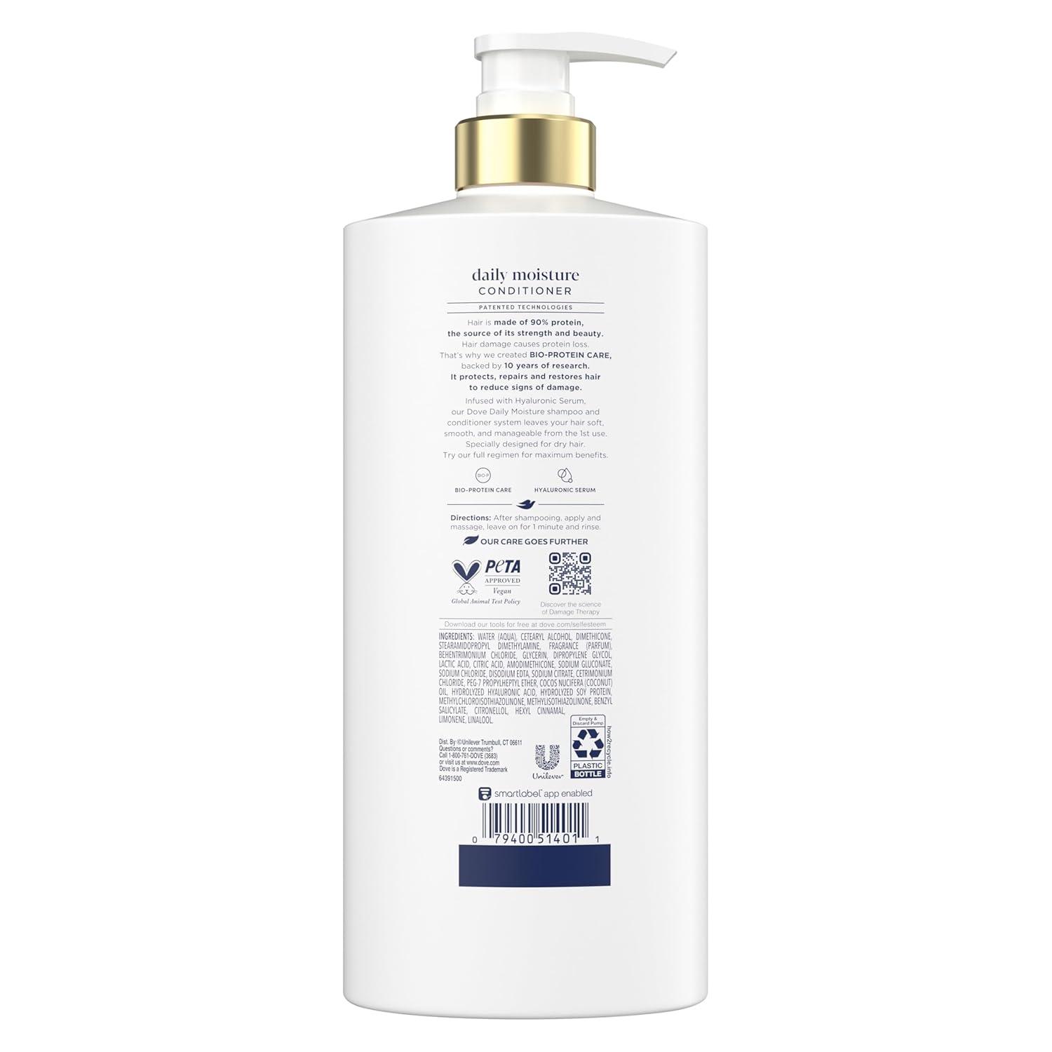 imageDove Conditioner Daily Moisture for Dry Hair with BioProtein Care Technology and Hyaluronic Serum 28 Fl OzFragranced