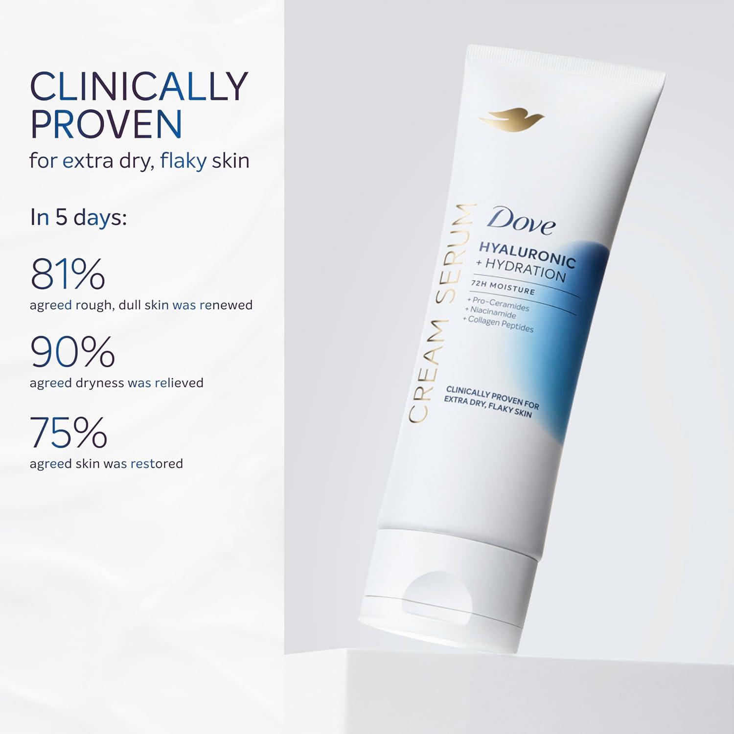 imageDove Cream Serum Hyaluronic Hydration for Extra Dry Flaky Skin with ProCeramides Niacinamide and Collagen Peptides Lotion 8 oz8 Ounce Pack of 1