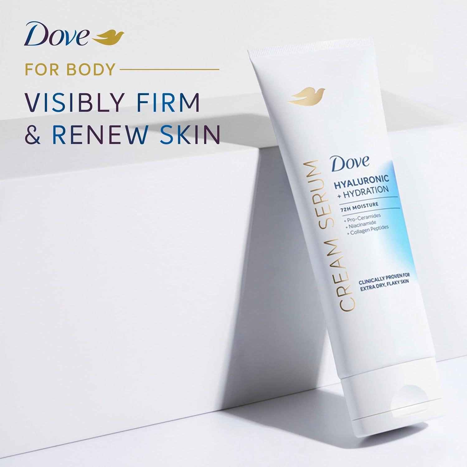 imageDove Cream Serum Hyaluronic Hydration for Extra Dry Flaky Skin with ProCeramides Niacinamide and Collagen Peptides Lotion 8 oz8 Ounce Pack of 2