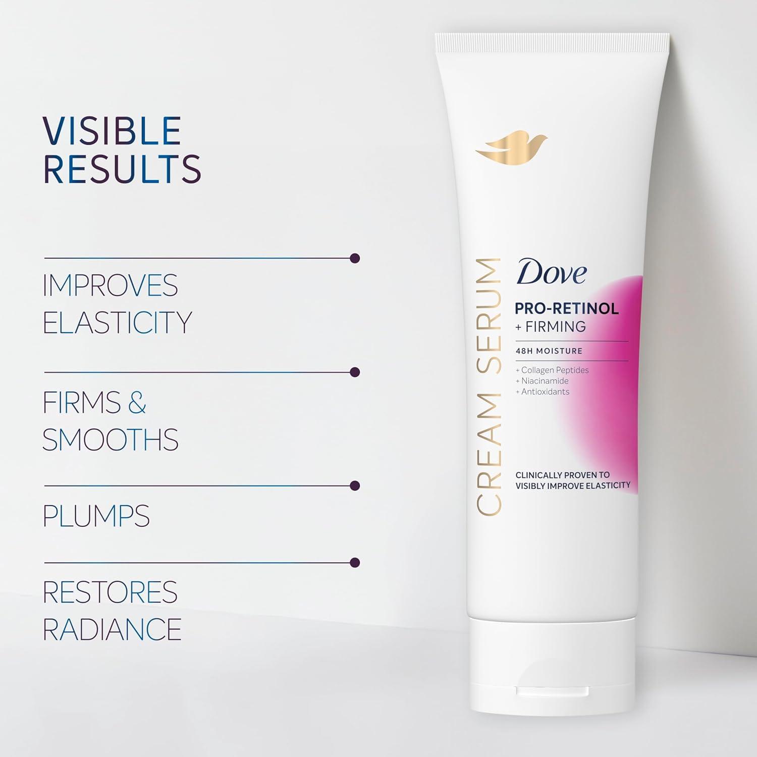 imageDove Cream Serum ProRetinol Firming for Elasticity and Firmness with Collagen Peptides Niacinamide and Antioxidants Lotion 8 oz