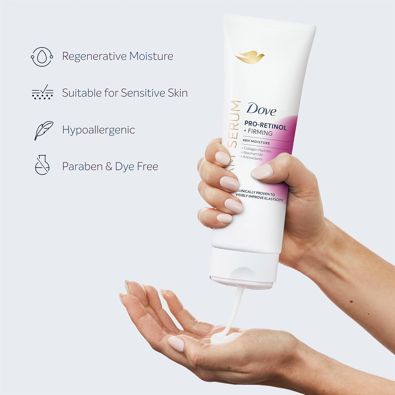 imageDove Cream Serum ProRetinol Firming for Elasticity and Firmness with Collagen Peptides Niacinamide and Antioxidants Lotion 8 oz