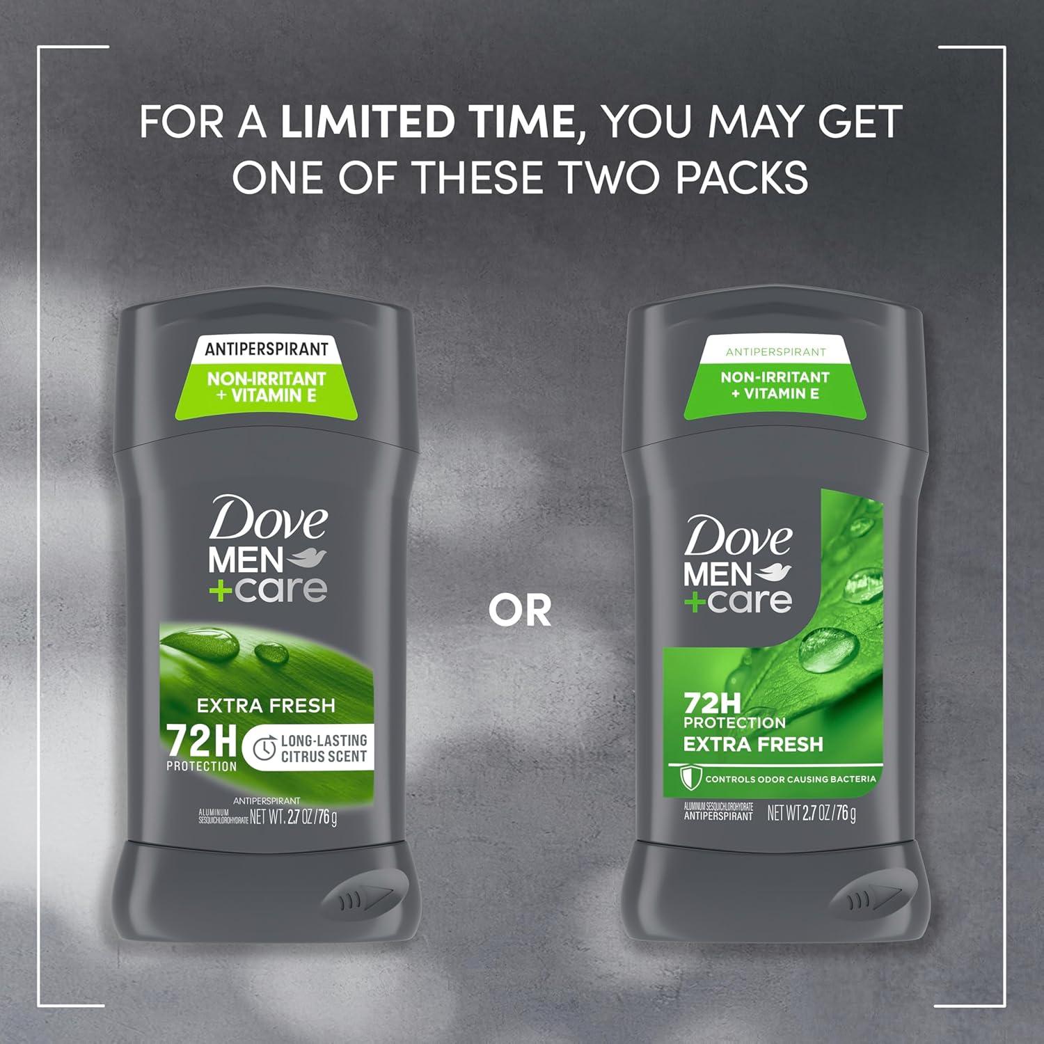 imageDove MenCare Extra Fresh Mens Antiperspirant Deodorant Stick Extra Fresh Twin pack With 72hour sweat amp odor protection with 14 Moisturizing Cream amp Longlasting Citrus Scent 27 oz27 Ounce Pack of 4