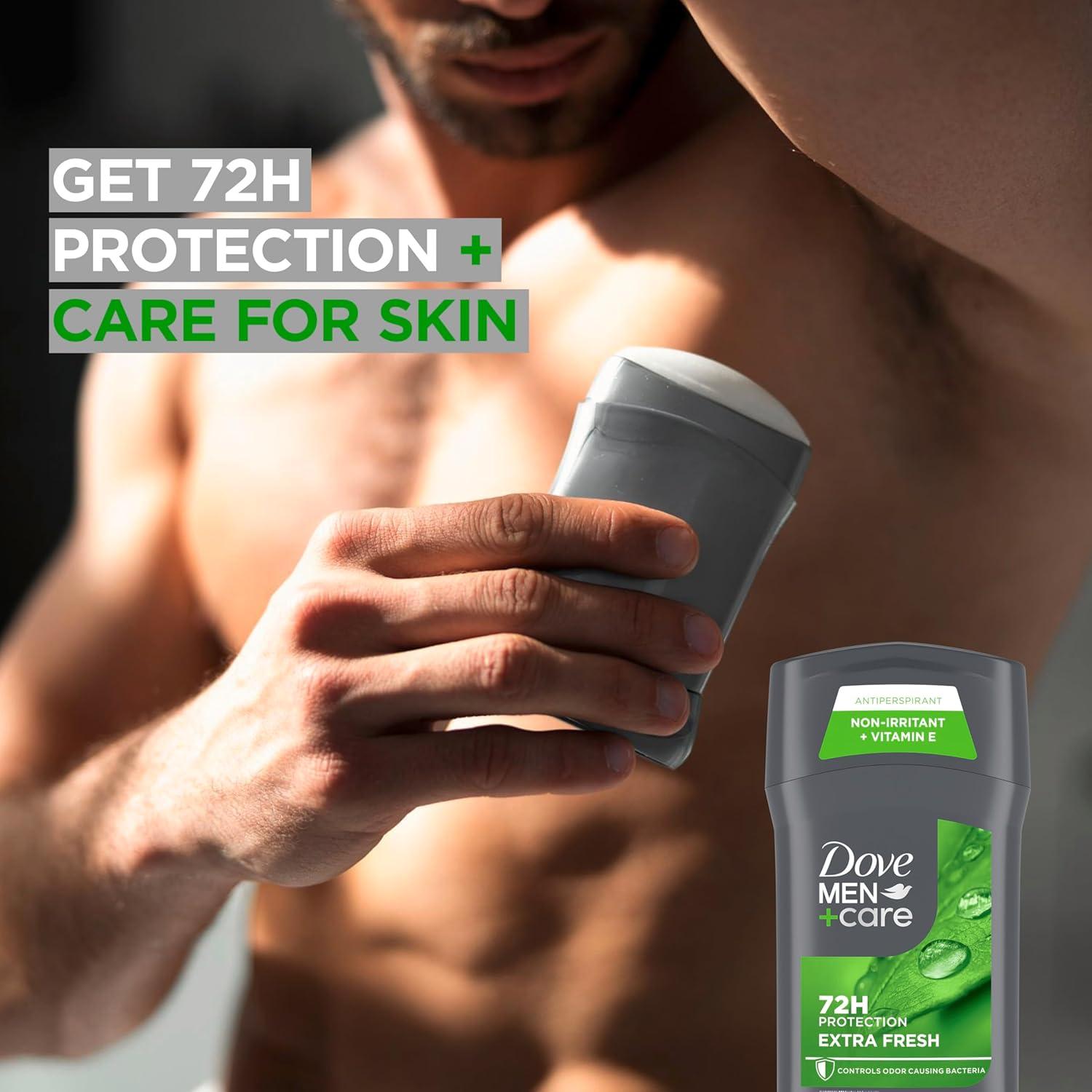 imageDove MenCare Extra Fresh Mens Antiperspirant Deodorant Stick Extra Fresh Twin pack With 72hour sweat amp odor protection with 14 Moisturizing Cream amp Longlasting Citrus Scent 27 oz27 Ounce Pack of 4