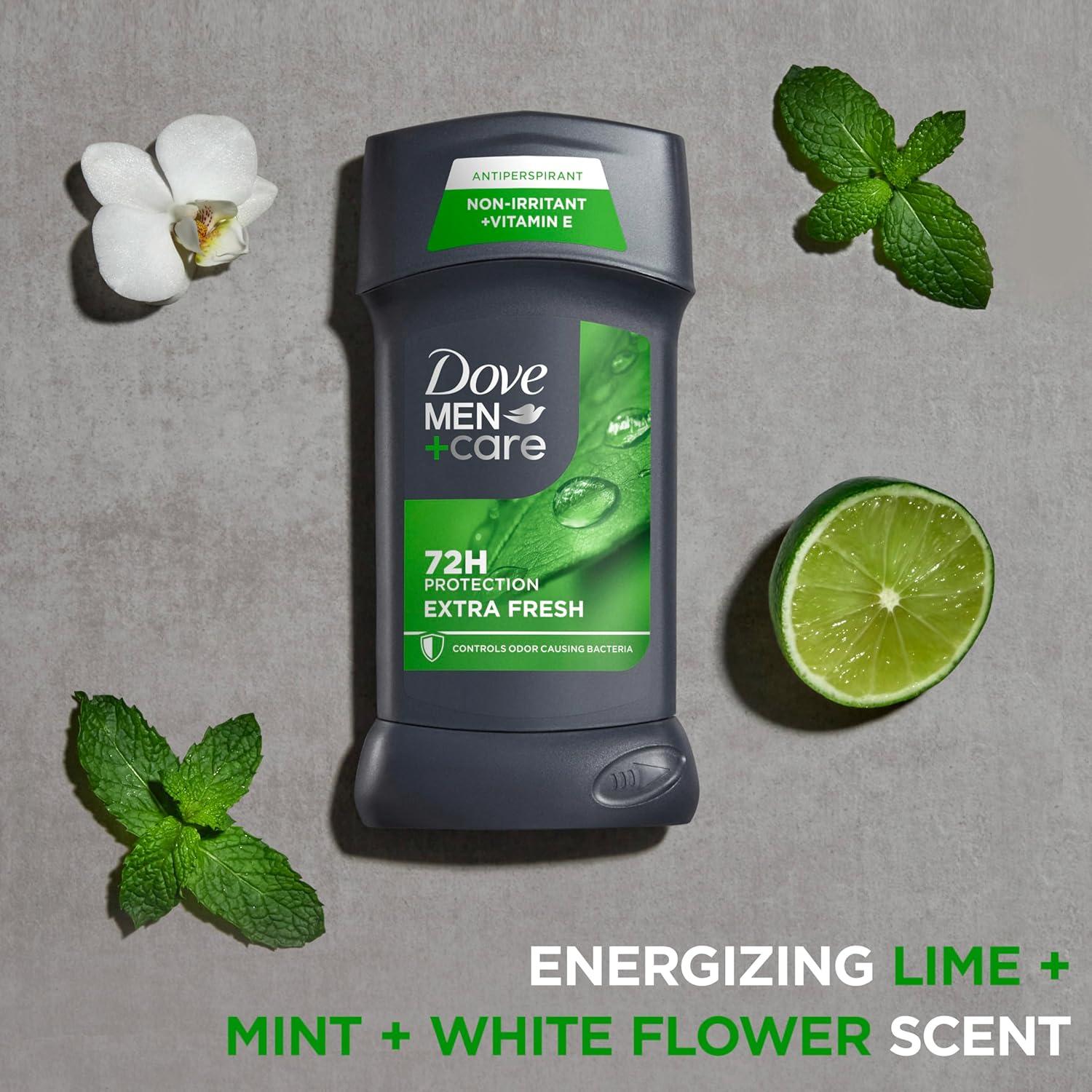 imageDove MenCare Extra Fresh Mens Antiperspirant Deodorant Stick Extra Fresh Twin pack With 72hour sweat amp odor protection with 14 Moisturizing Cream amp Longlasting Citrus Scent 27 oz27 Ounce Pack of 4