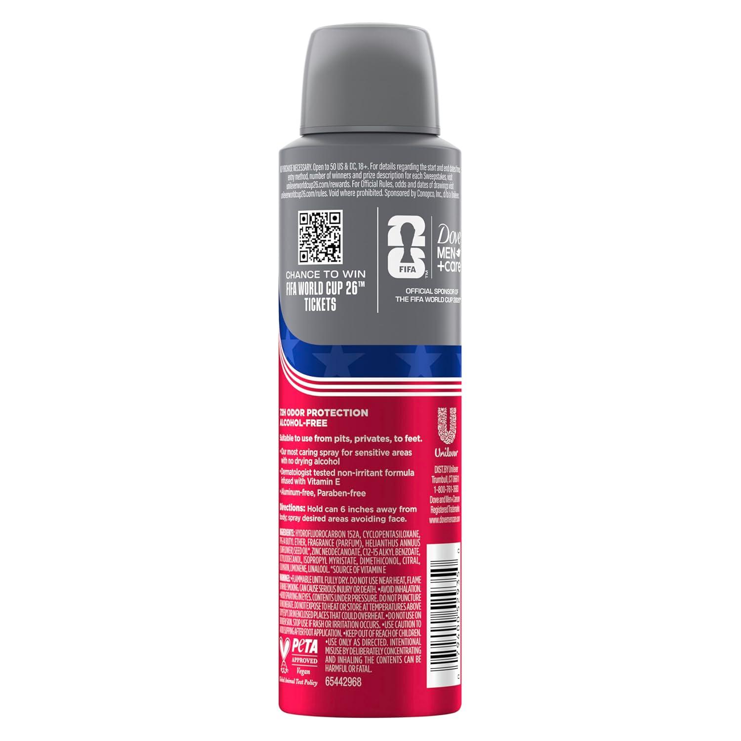 imageDove MenCare Whole Body Deo Aluminum Free Deodorant Spray Vanilla Cocoa Suitable from Pits Privates to Feet with Vitamin E 4 oz