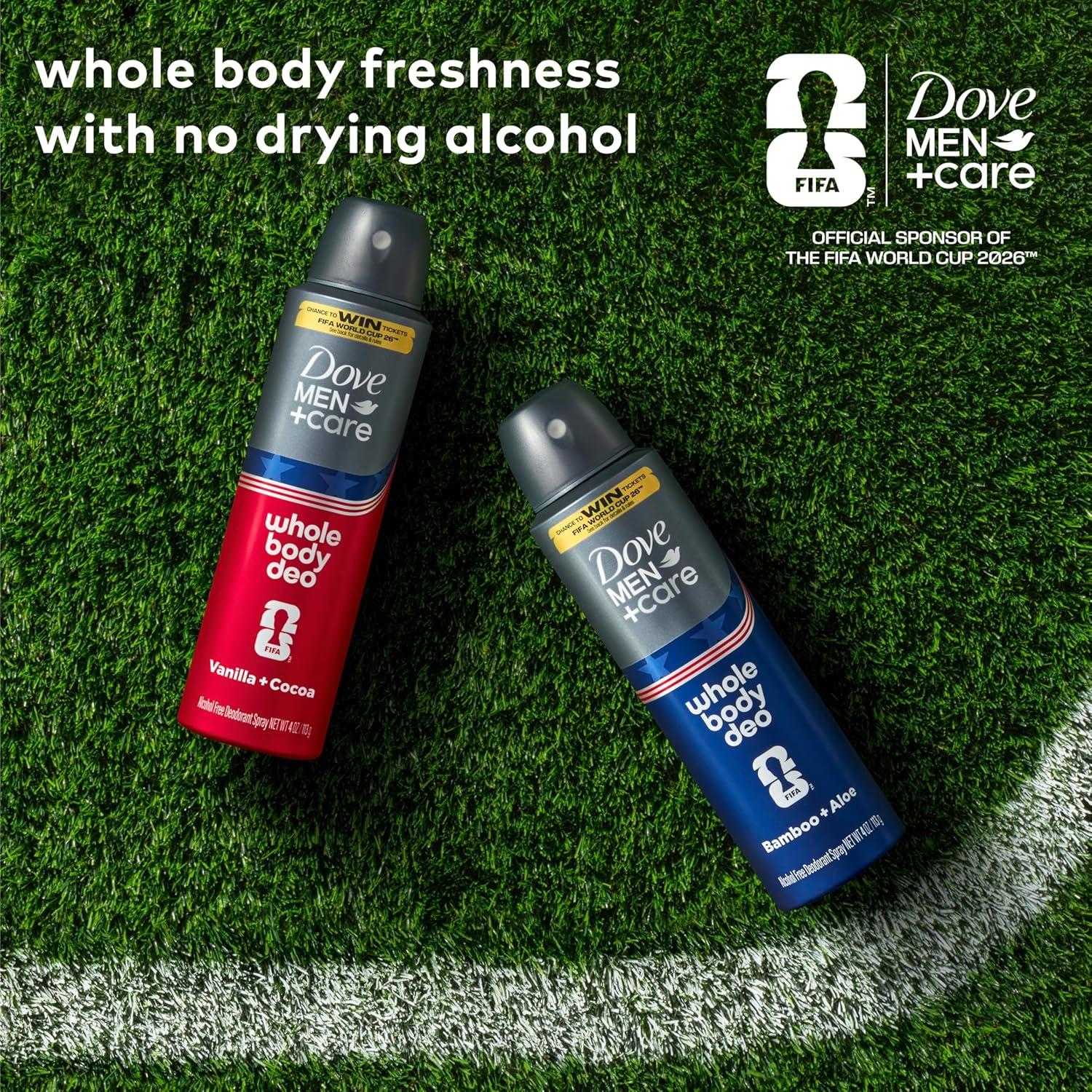 imageDove MenCare Whole Body Deo Aluminum Free Deodorant Spray Vanilla Cocoa Suitable from Pits Privates to Feet with Vitamin E 4 oz