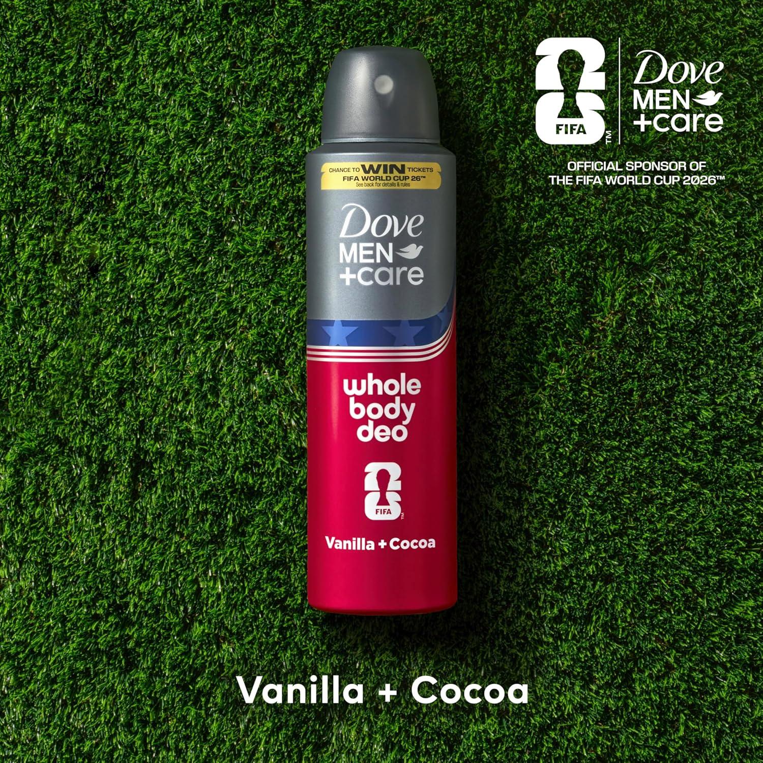 imageDove MenCare Whole Body Deo Aluminum Free Deodorant Spray Vanilla Cocoa Suitable from Pits Privates to Feet with Vitamin E 4 oz