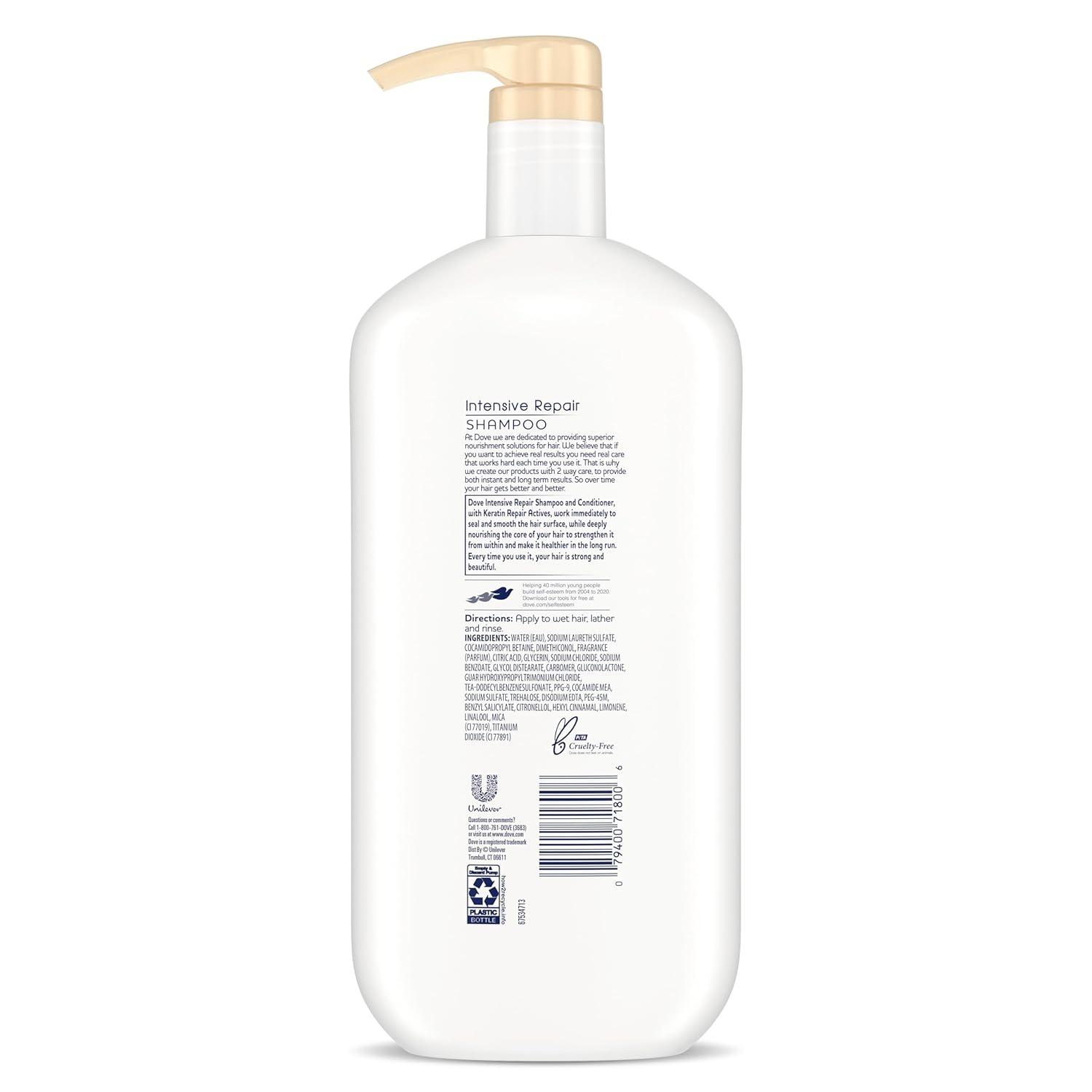imageDove Nutritive Solutions Strengthening Shampoo and Conditioner with Pump Intensive Repair 2 Count for Damaged Hair Dry Hair Shampoo and Deep Conditioner Formulas with Keratin Actives 31 oz