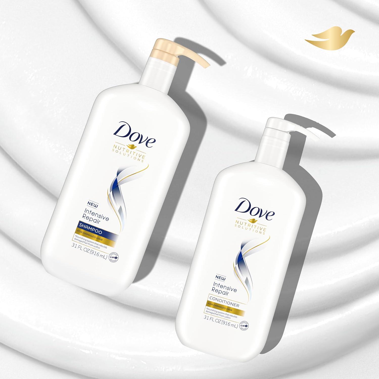 imageDove Nutritive Solutions Strengthening Shampoo and Conditioner with Pump Intensive Repair 2 Count for Damaged Hair Dry Hair Shampoo and Deep Conditioner Formulas with Keratin Actives 31 oz