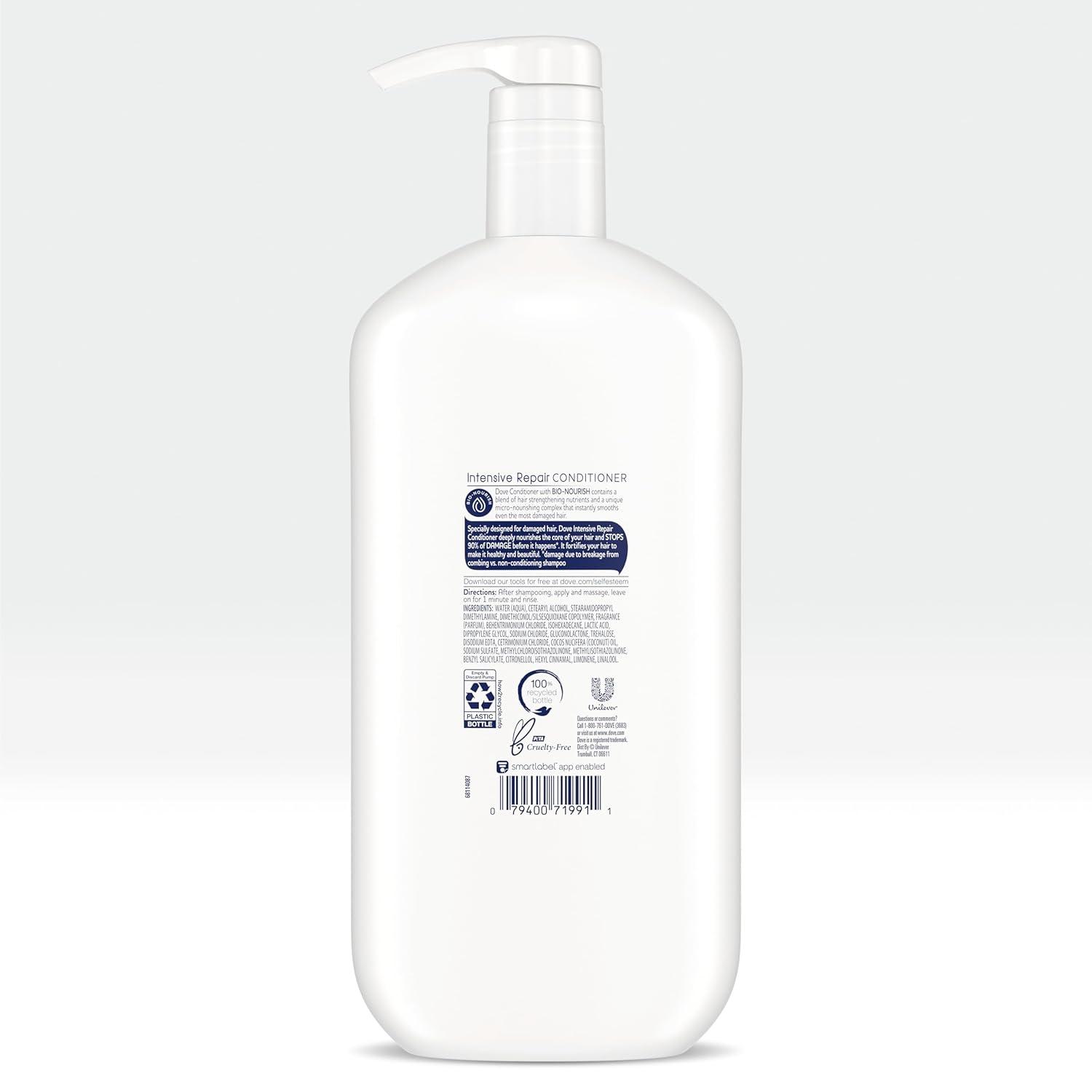 imageDove Nutritive Solutions Strengthening Shampoo and Conditioner with Pump Intensive Repair 2 Count for Damaged Hair Dry Hair Shampoo and Deep Conditioner Formulas with Keratin Actives 31 oz