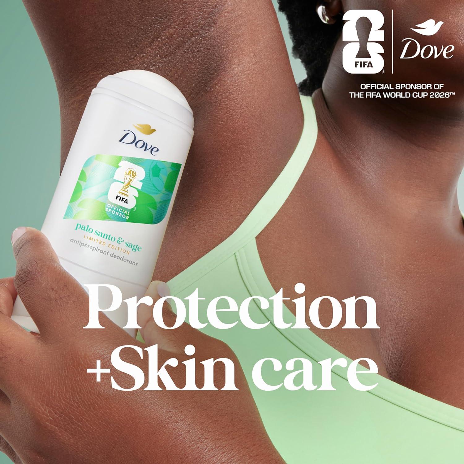 imageDove Palo Santo amp Sage Antiperspirant Stick 72H Sweat amp Odor Protection ProCeramide Technology AlcoholFree FIFA Limited Edition Design 26 oz