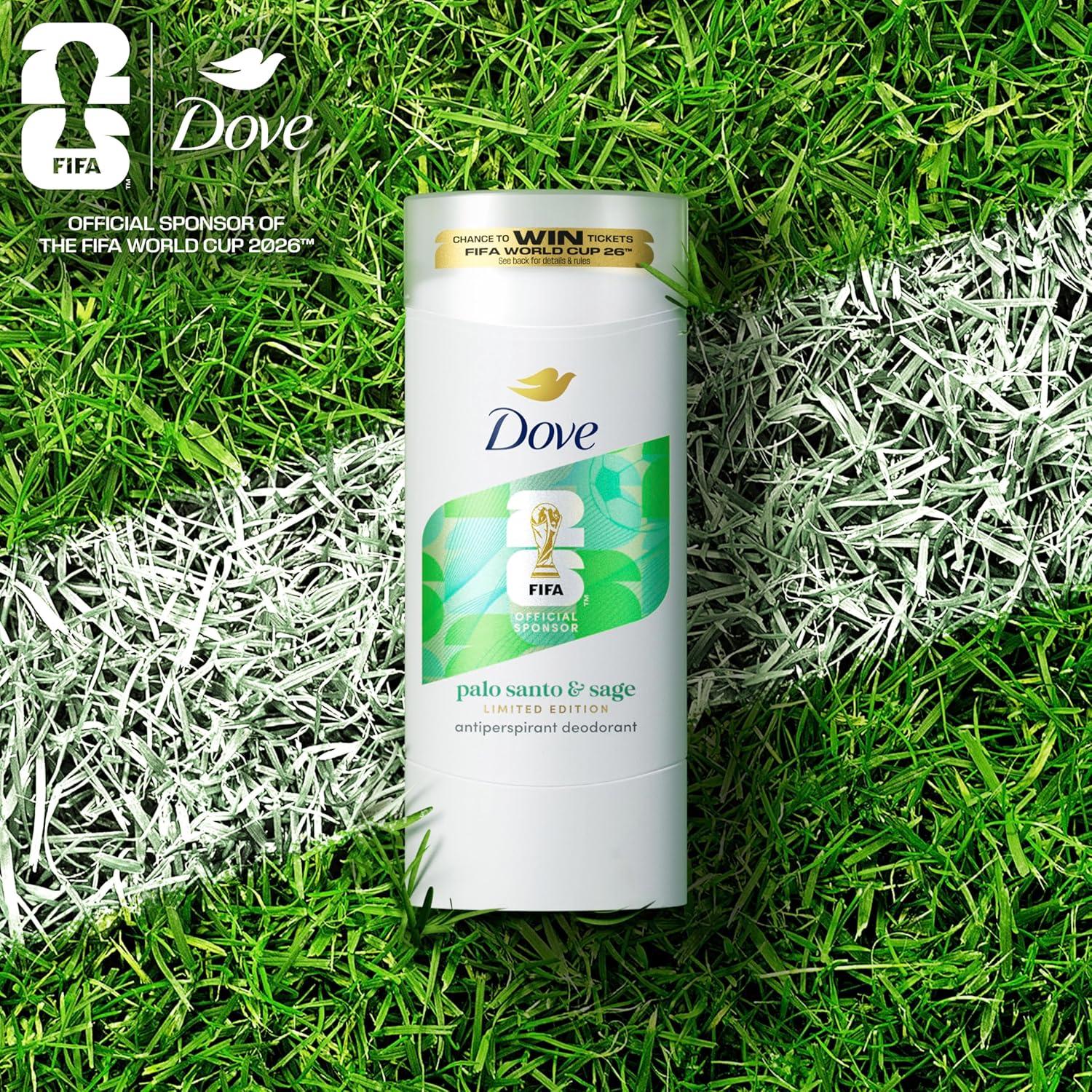 imageDove Palo Santo amp Sage Antiperspirant Stick 72H Sweat amp Odor Protection ProCeramide Technology AlcoholFree FIFA Limited Edition Design 26 oz