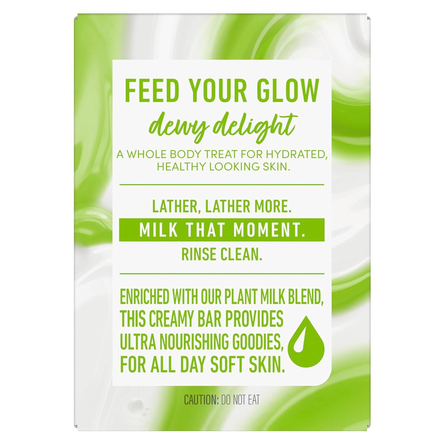 imageDove Plant Milk Cleansing Bar Soap Almond Milk amp Green Apple 4 count for Moisturized Skin Gentle Cleanser No Sulfate Cleansers or Parabens 98 Biodegradable Formula
