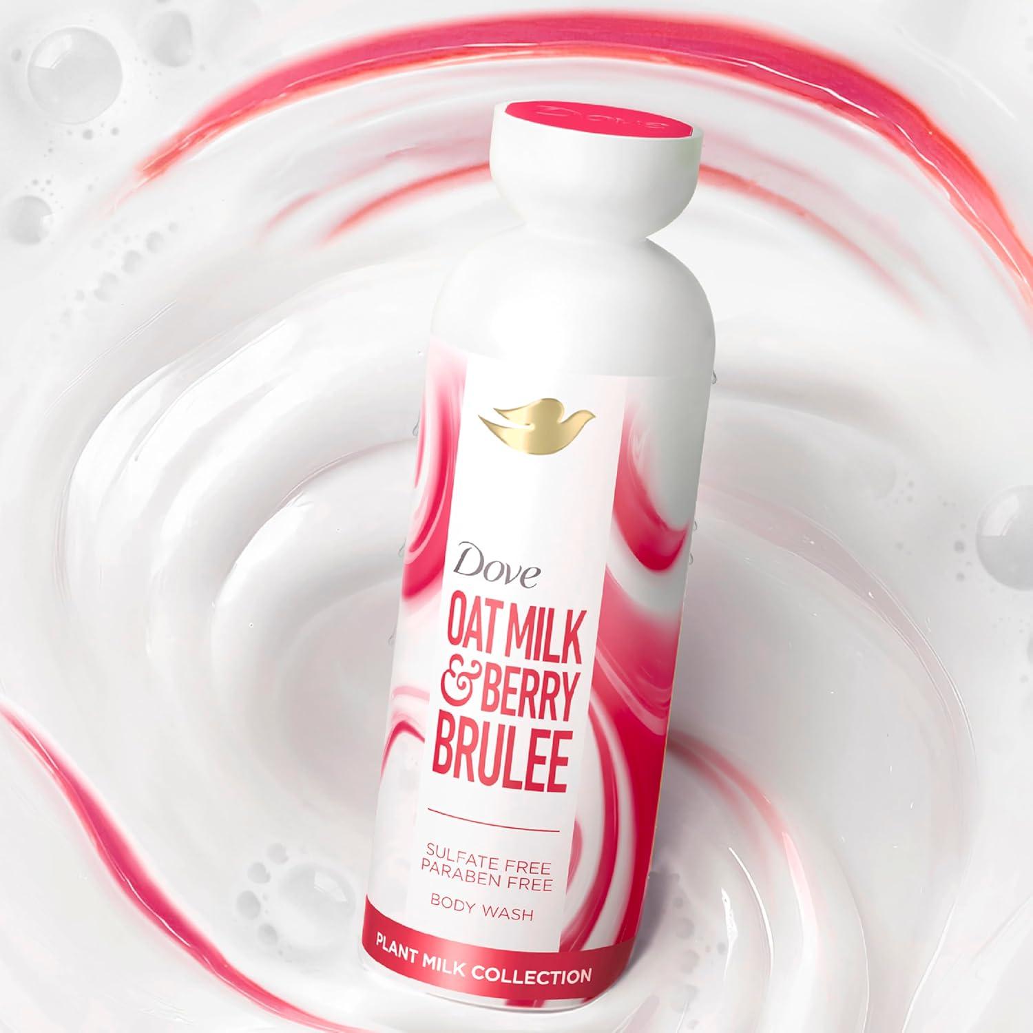 imageDove Plant Milk Cleansing Body Wash Oat Milk amp Berry Brulee for Moisturized Skin Gentle Cleanser No Sulfate or Parabens pH balanced 175 fl oz175 Fl Oz Pack of 4