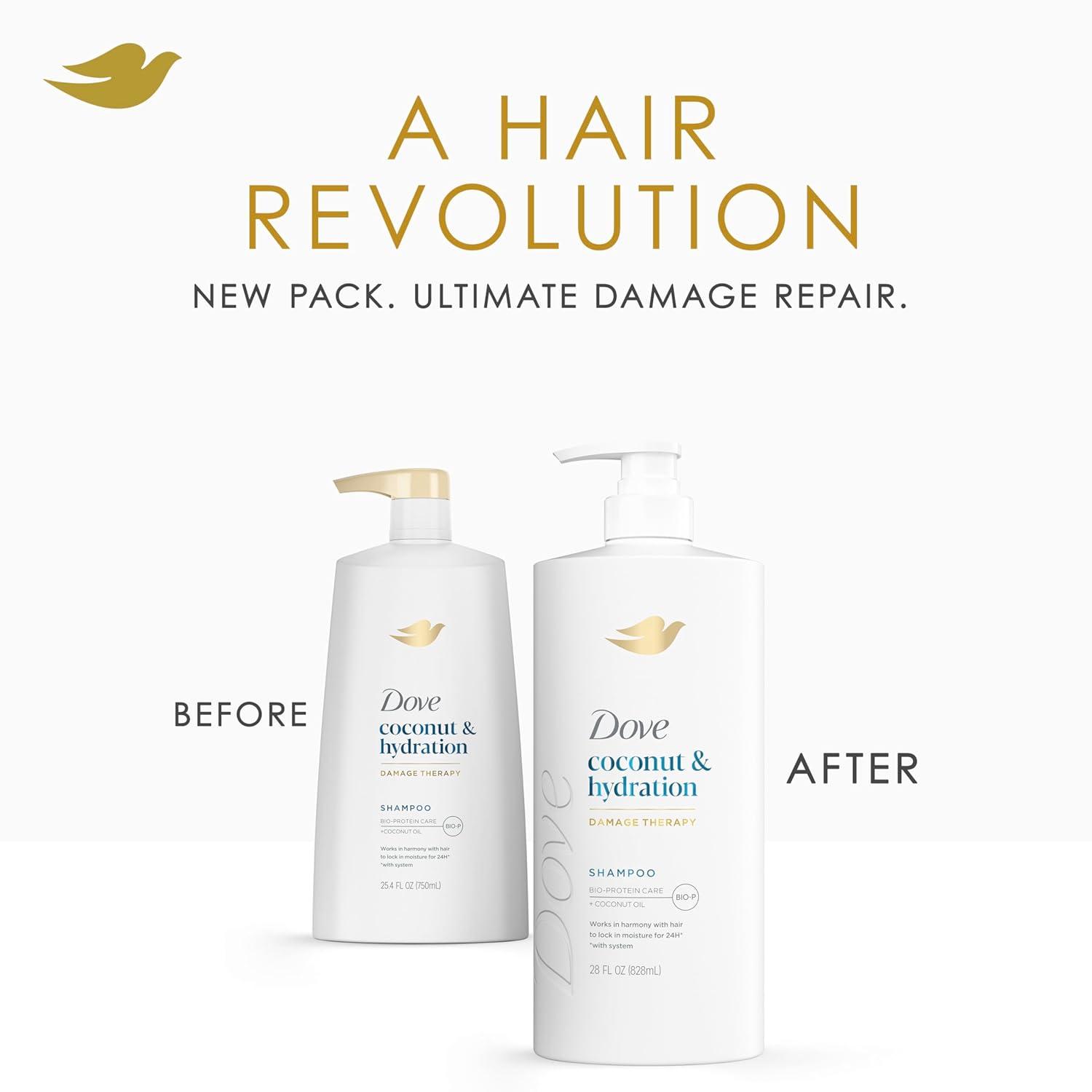 imageDove Shampoo Coconut amp Hydration for Dry Hair with BioProtein Care Technology and Coconut Oil 28 Fl Oz28 Fl Oz Pack of 4