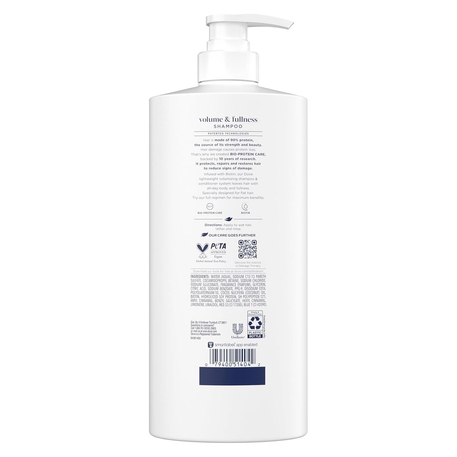 imageDove Shampoo Volume amp Fullness for Fine Thin Hair with BioProtein Care Technology and Biotin 28 Fl Oz28 Fl Oz Pack of 4