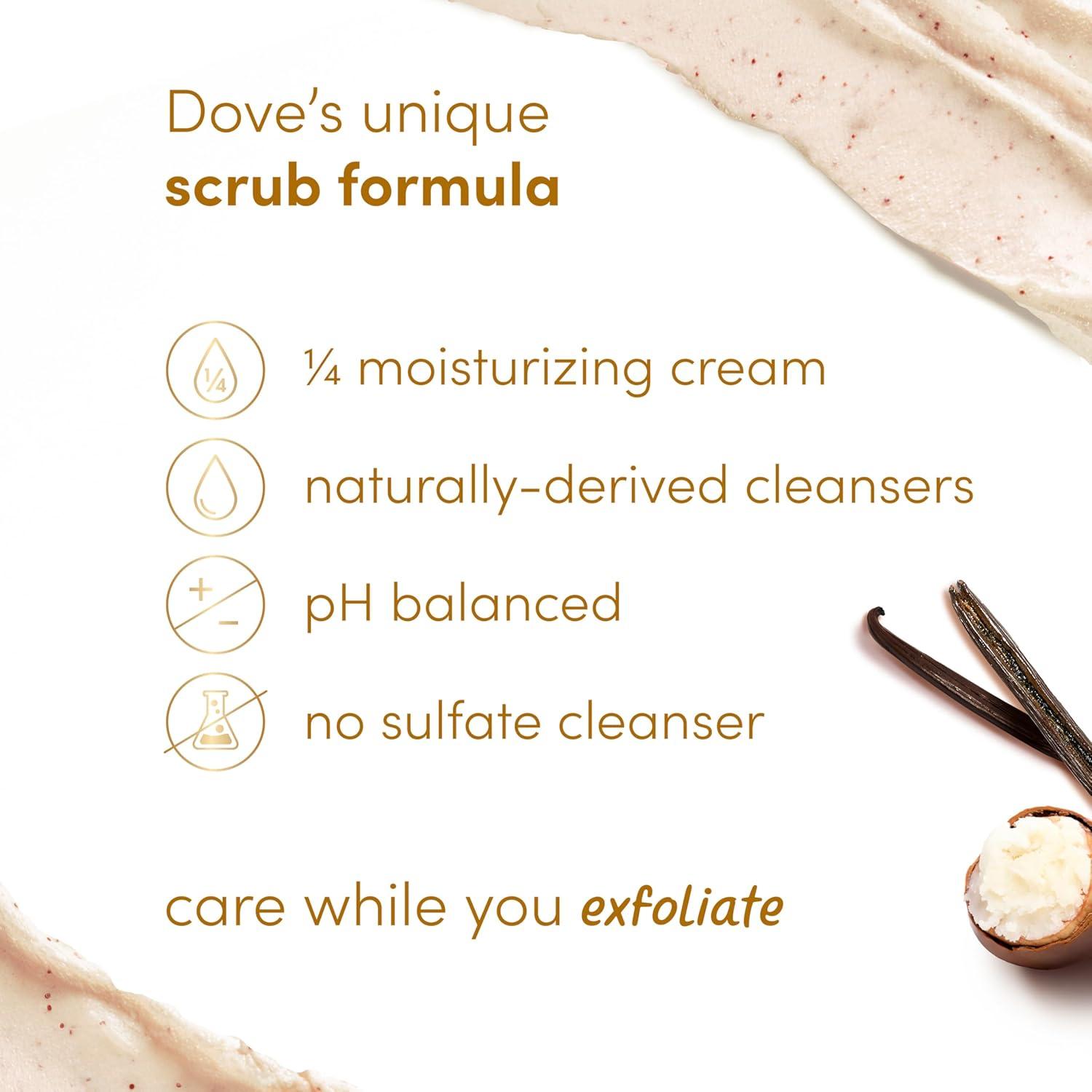 imageDove Vanilla Sugar amp Shea Butter Body Scrub Exfoliates and Deeply Nourishes for Smooth Radiant Skin 15 oz