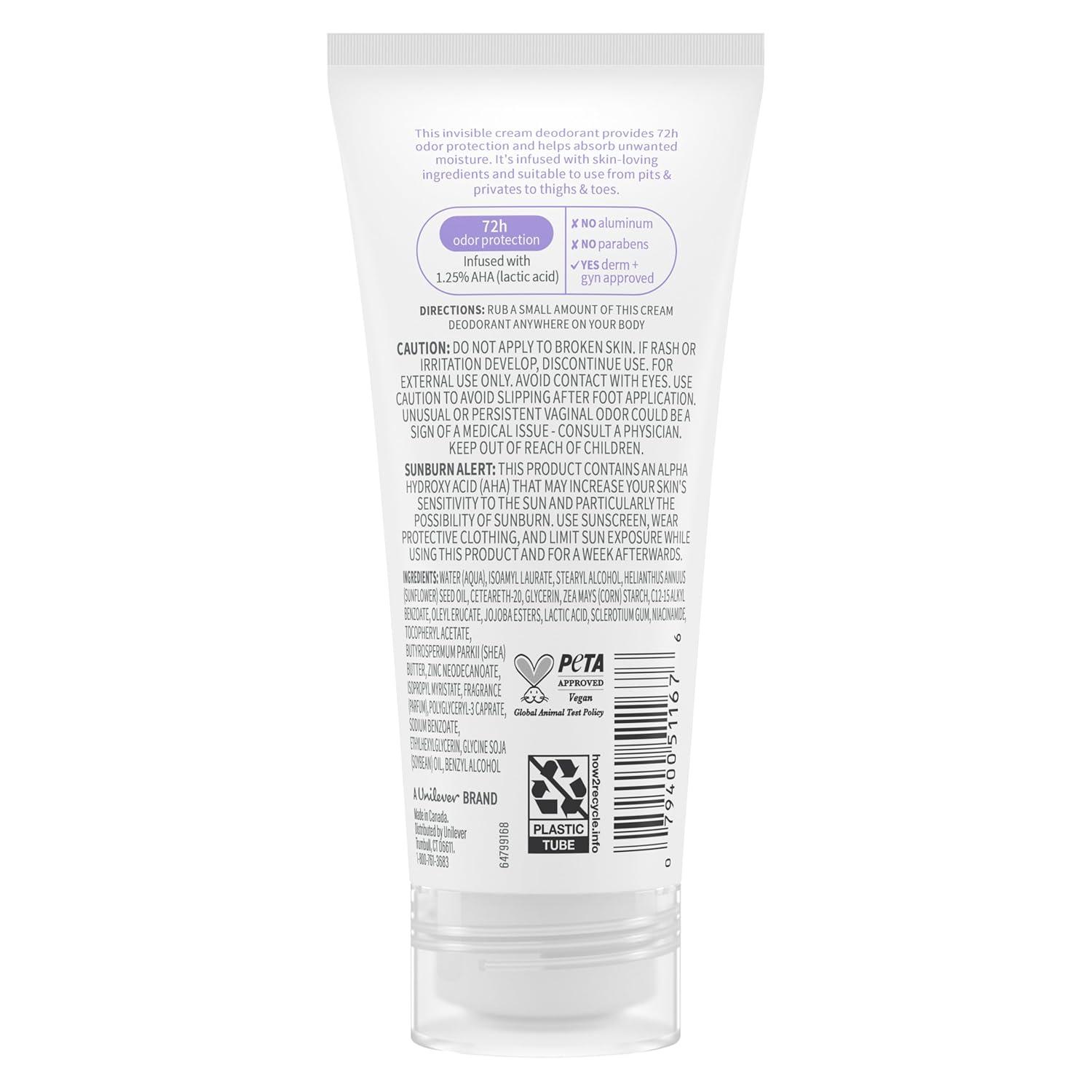 imageDove Whole Body Deo Aluminum Free pH Balancing Cream Deodorant Coconut amp Vanilla for 72h Odor Control 25 oz25 Fl Oz Pack of 2