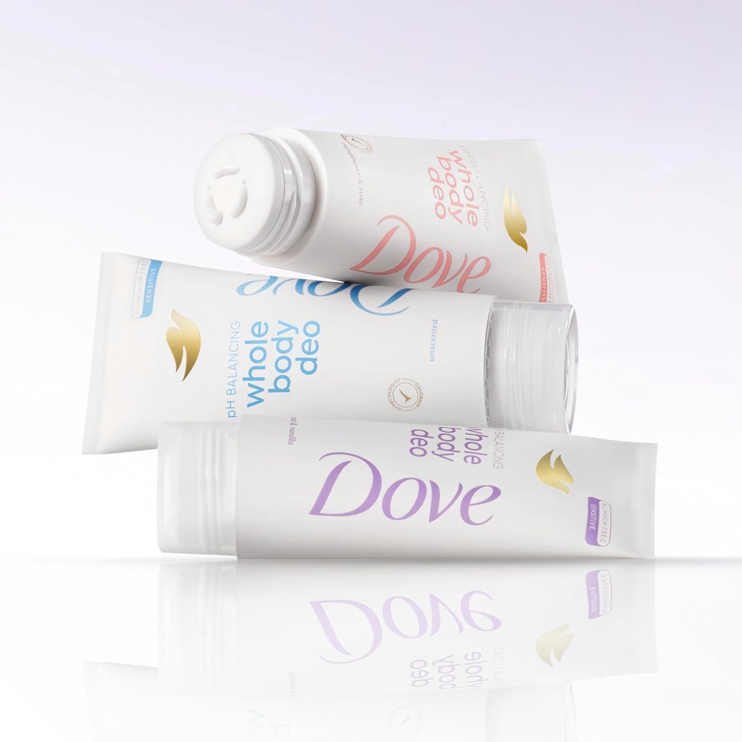 imageDove Whole Body Deo Aluminum Free pH Balancing Cream Deodorant Coconut amp Vanilla for 72h Odor Control 25 oz25 Fl Oz Pack of 2