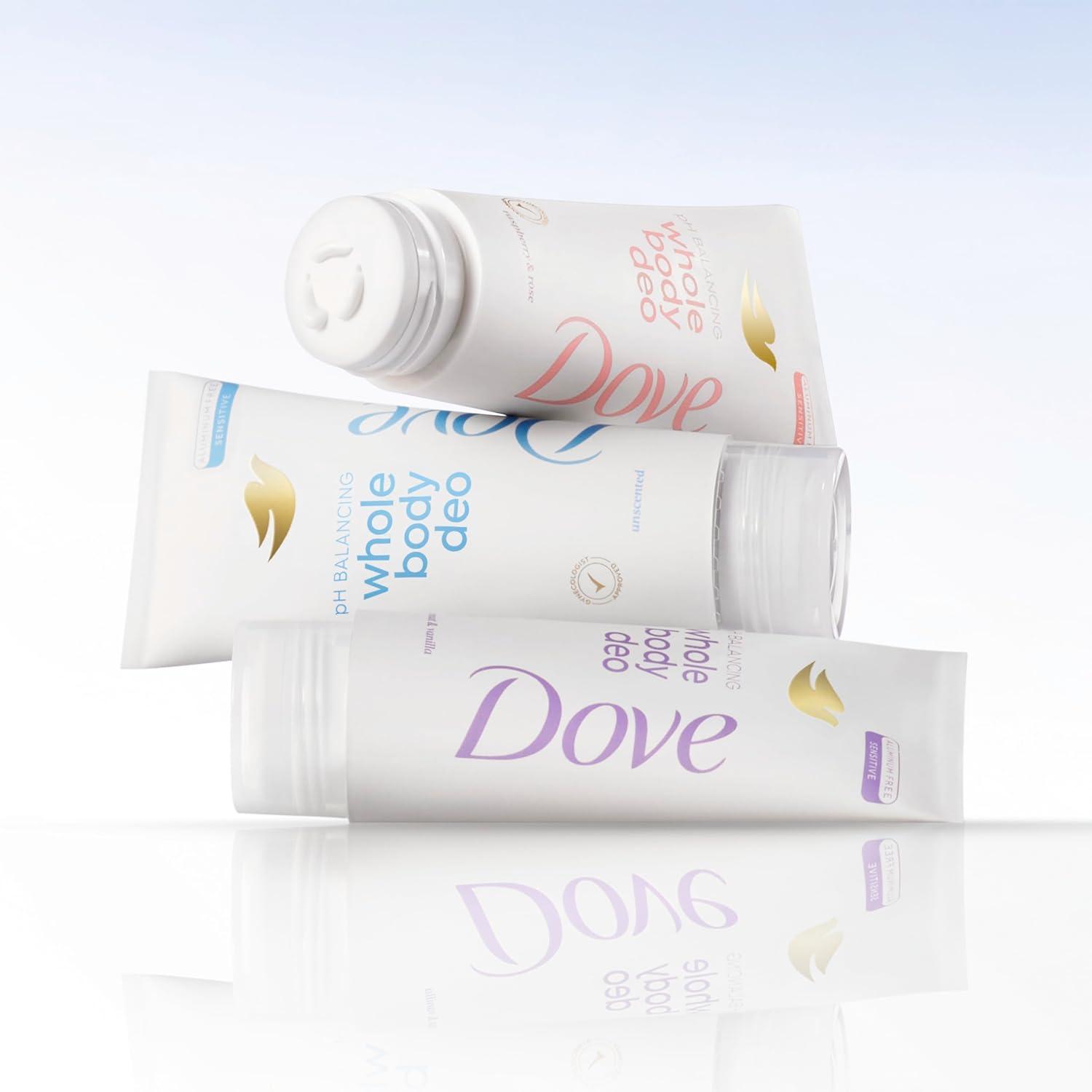imageDove Whole Body Deodorant Aluminum Free pH Balancing Cream Deodorant Unscented for 72h Odor Control 25 ozBody Deodorant