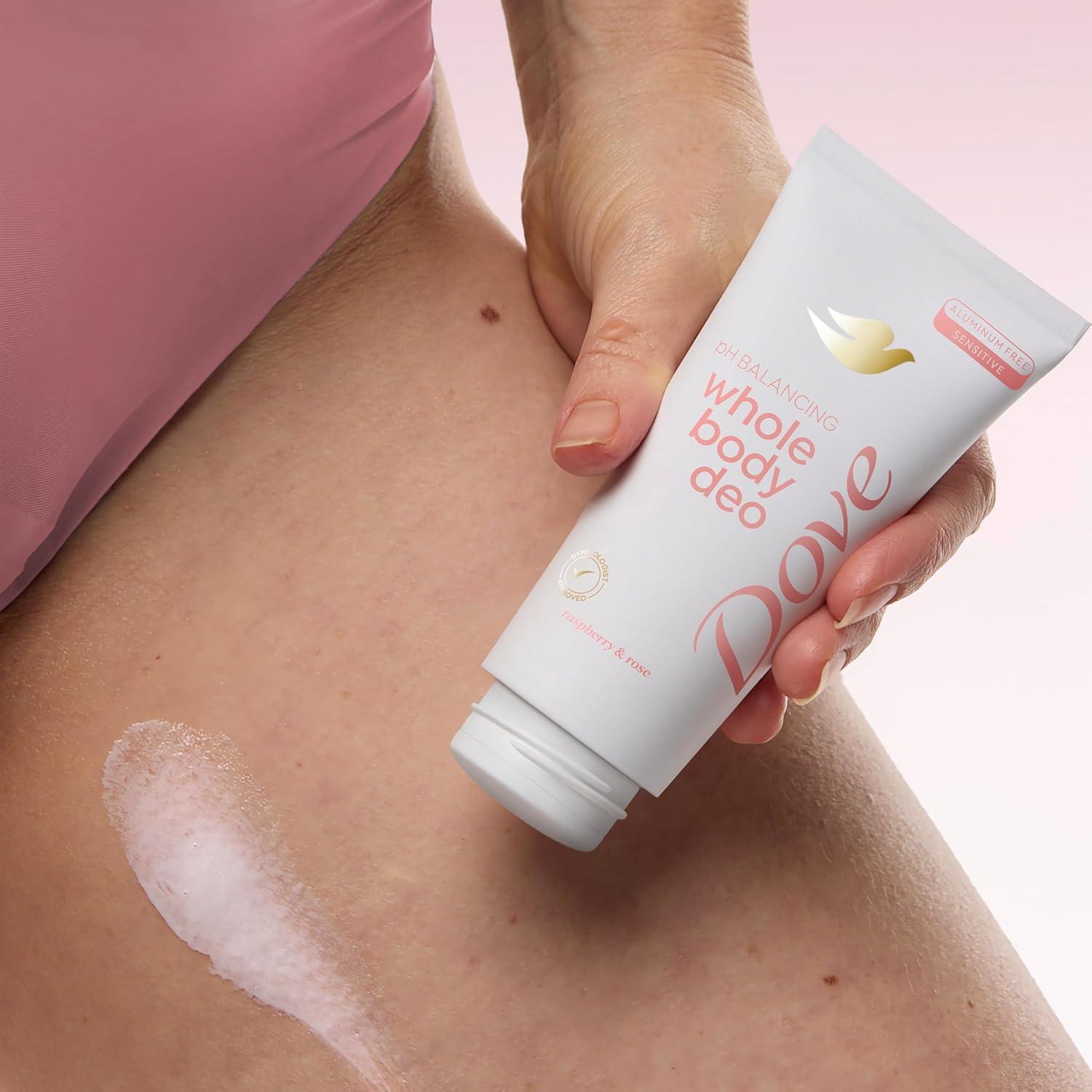 imageDove Whole Body Deodorant Aluminum Free pH Balancing Cream Raspberry amp Rose for 72h Odor Control 25 Oz25 Ounce Pack of 2