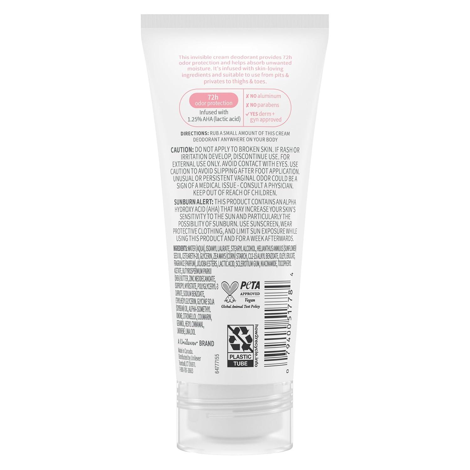 imageDove Whole Body Deodorant Aluminum Free pH Balancing Cream Raspberry amp Rose for 72h Odor Control 25 Oz25 Ounce Pack of 2