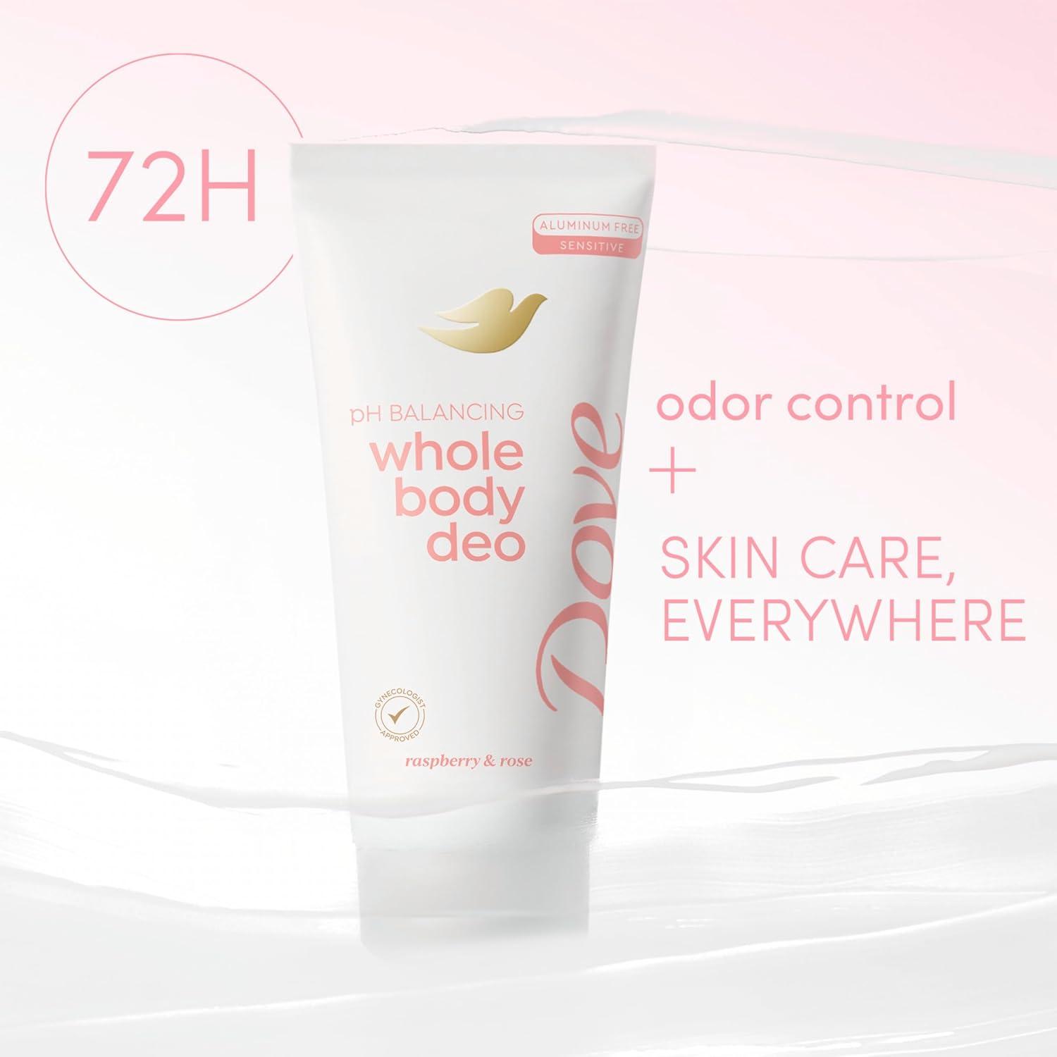 imageDove Whole Body Deodorant Aluminum Free pH Balancing Cream Raspberry amp Rose for 72h Odor Control 25 Oz25 Ounce Pack of 2