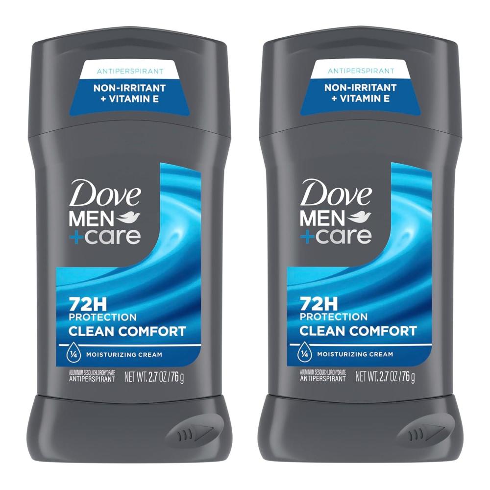 imageDOVE MEN CARE Antiperspirant Deodorant Stick Clean Comfort Twin Pack 72Hour Sweat amp Odor Protection Antiperspirant for Men With 14 Moisturizing Cream 27 oz54 Ounce Pack of 1