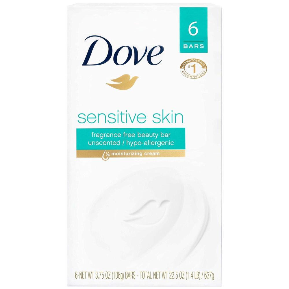imageDove Beauty Bar Soap Antibacterial Care 6 Count For Clean Moisturized Skin Removes Bacteria 375 ozUnscented