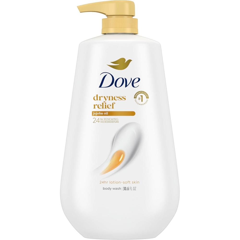 imageDove Body Wash with Pump Dryness Relief with Jojoba Oil For 24hr LotionSoft Skin Moisturizing Skin Cleanser with No Sulfates No Parabens 306 ozCoconut  Hibiscus