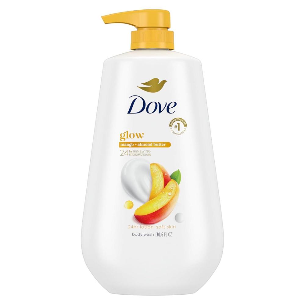 imageDove Body Wash with Pump Gentle Exfoliate with Sea Minerals For 24hr LotionSoft Skin Moisturizing Skin Cleanser with No Sulfates No Parabens 306 ozMango and Almond Butter