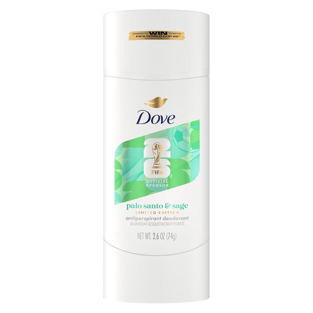 imageDove Palo Santo amp Sage Antiperspirant Stick 72H Sweat amp Odor Protection ProCeramide Technology AlcoholFree FIFA Limited Edition Design 26 oz