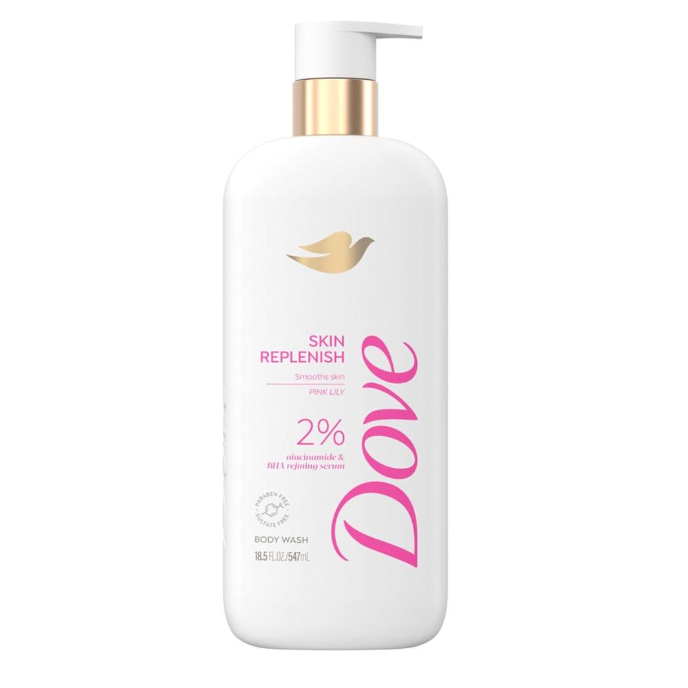 imageDove Serum Body Wash Skin Replenish smooths skin with Niacinamide amp BHA Serum 185 Fl Oz