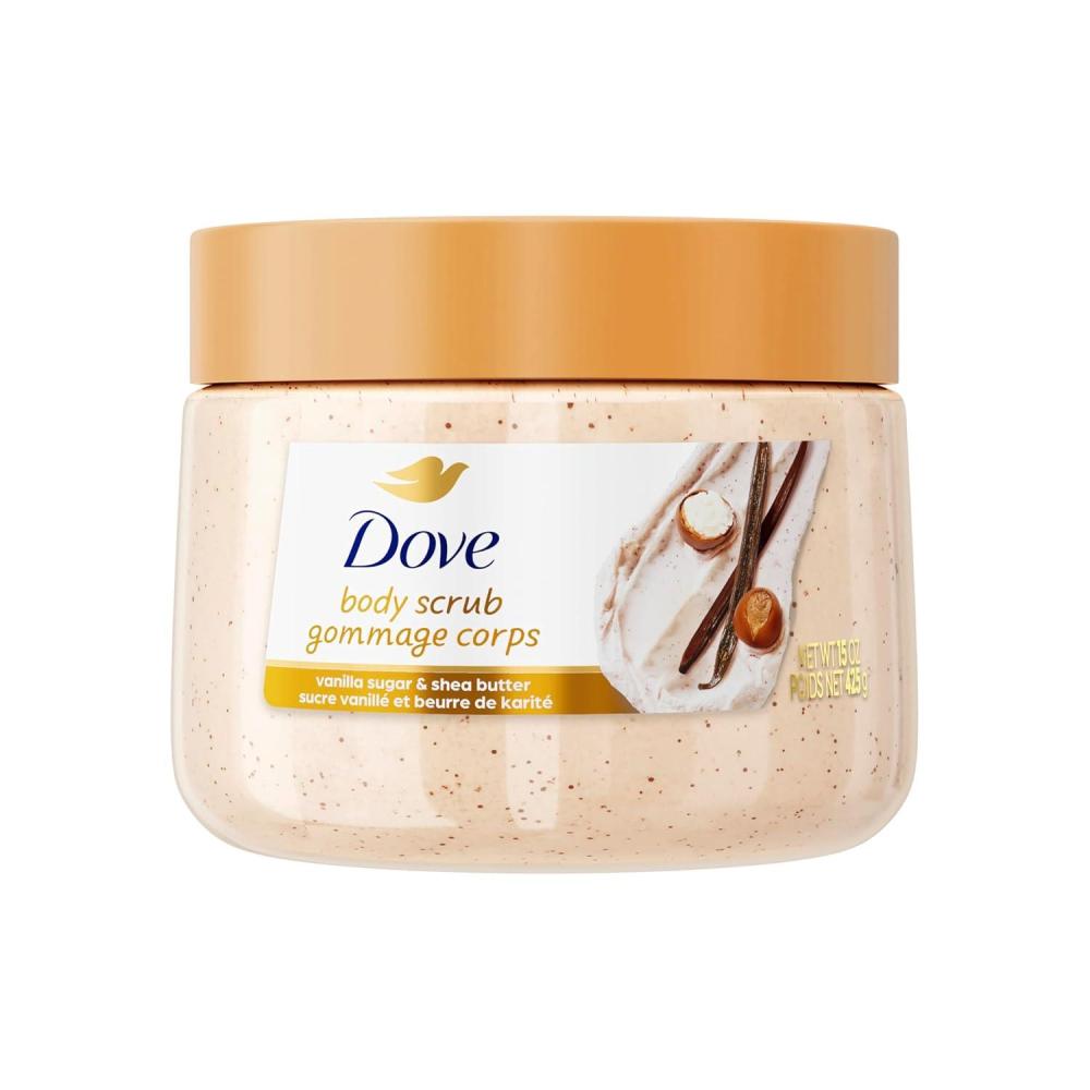 imageDove Vanilla Sugar amp Shea Butter Body Scrub Exfoliates and Deeply Nourishes for Smooth Radiant Skin 15 oz
