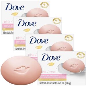 Dove Beauty Bar Soap Pink Rosa, 6 Bars for Soft, Smooth Skin, Cleans & Moisturizes 3.75 oz(4 Ounce (Pack of 4))