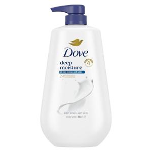Dove Body Wash Deep Moisture for 24hr Lotion-Soft Skin Moisture Moisturizing Skin Cleanser with No Sulfates No Parabens 30.6 oz(Fragranced)