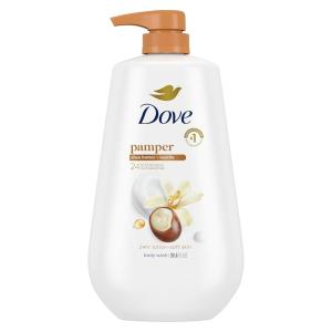 Dove Body Wash with Pump Pamper Shea Butter & Vanilla for 24hr Lotion-Soft Skin Moisturizing Skin Cleanser with No Sulfates No Parabens 30.6 oz(30.6 Fl Oz (Pack of 1))