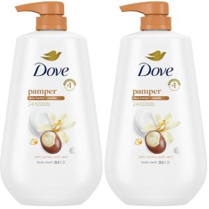 Dove Body Wash with Pump Pamper Shea Butter & Vanilla for 24hr Lotion-Soft Skin Moisturizing Skin Cleanser with No Sulfates No Parabens 30.6 oz(30.6 Fl Oz (Pack of 2))