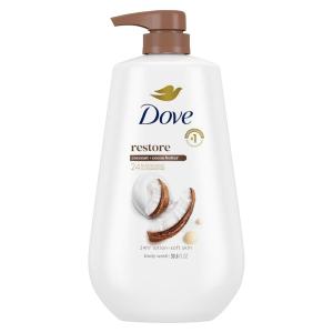 Dove Body Wash with Pump Restore Coconut & Cocoa Butter for 24hr Lotion-Soft Skin Moisturizing Skin Cleanser with No Sulfates No Parabens 30.6 Oz(30.6 Fl Oz (Pack of 1))