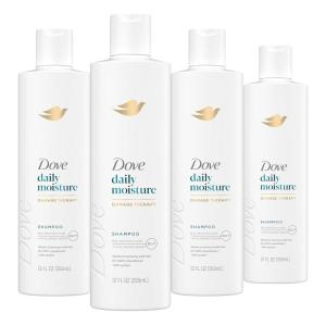 Dove Damage Therapy Shampoo Daily Moisture for Dry Hair with Bio-Protein Care Technology and Hyaluronic Serum 28 Fl Oz(12 Fl Oz (Pack of 4))