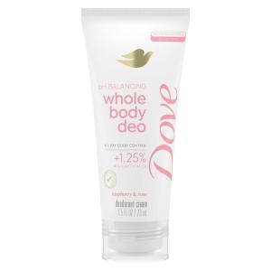 Dove Whole Body Deodorant Aluminum Free pH Balancing Cream Raspberry & Rose for 72h Odor Control 2.5 Oz(2.5 Ounce (Pack of 1))