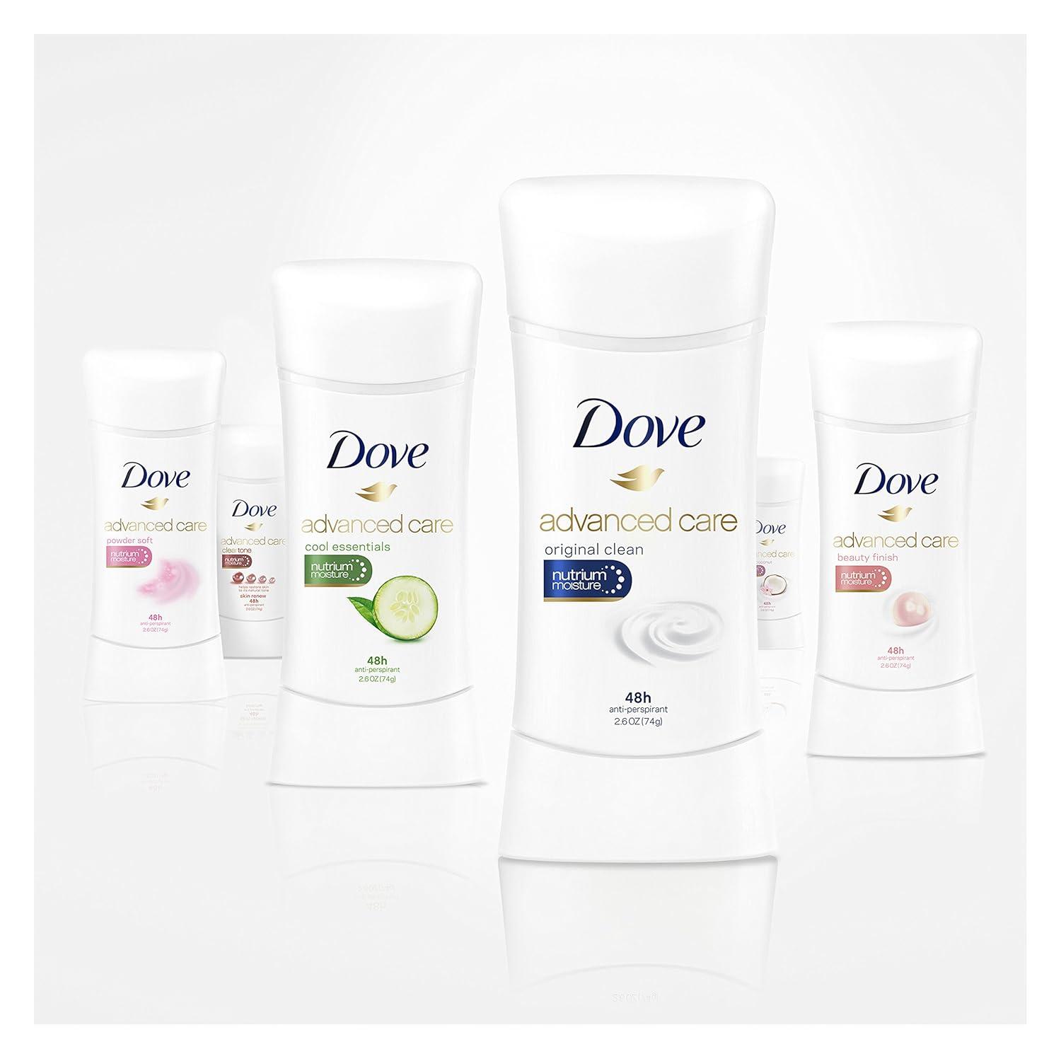 imageDove Advanced Care Antiperspirant Deodorant Stick 36 Ct Cool Essentials for helping your skinbarrier repair after shaving 72h odor control and allday sweatprotection with ProCeramide Technology 05ozClear Tone Sheer Touch
