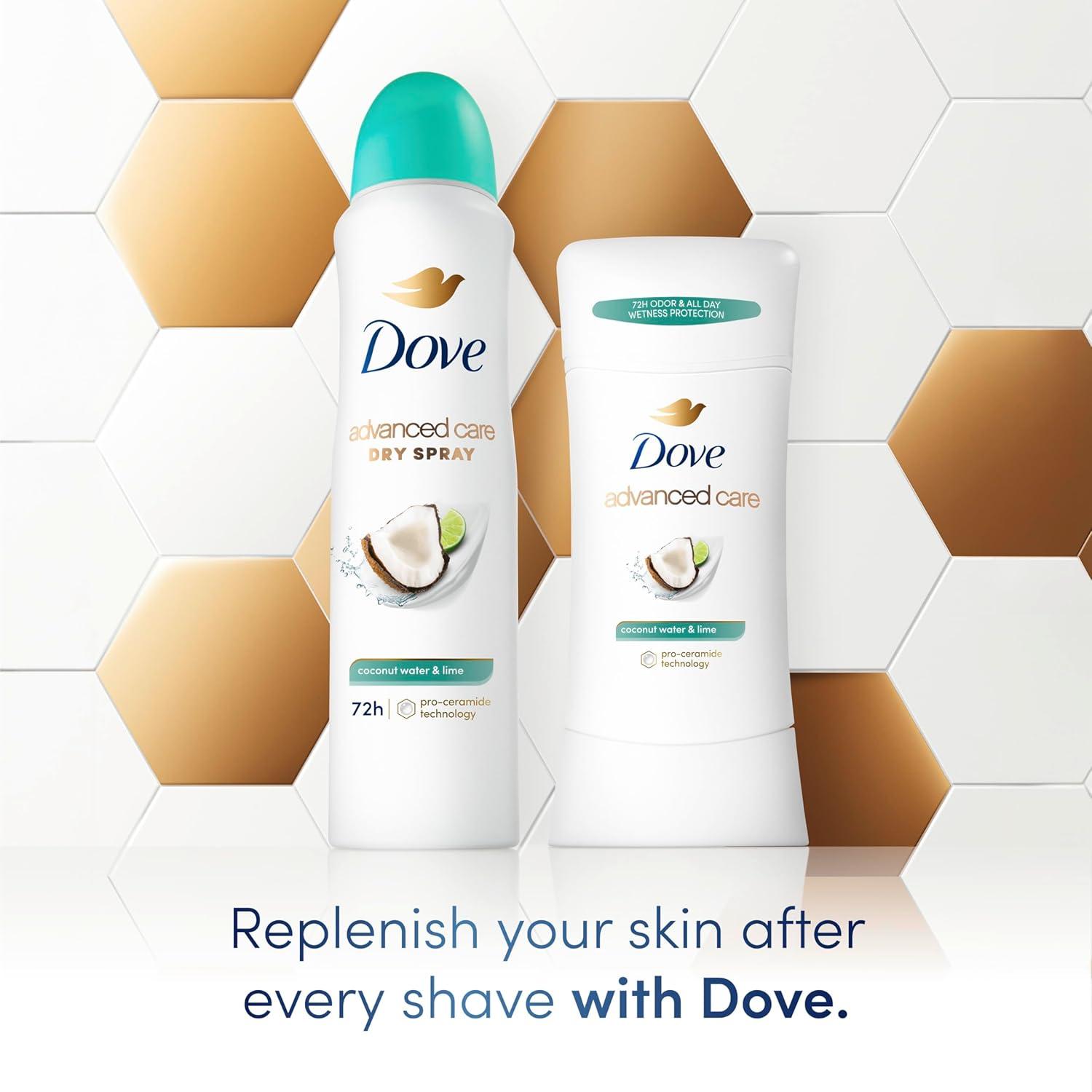 imageDove Advanced Care Antiperspirant Deodorant Stick Coconut Water amp Lime scent 4 Ct for helping skin barrier repair after shaving 72H odor control amp allday sweat protection for soft underarms 26 oz