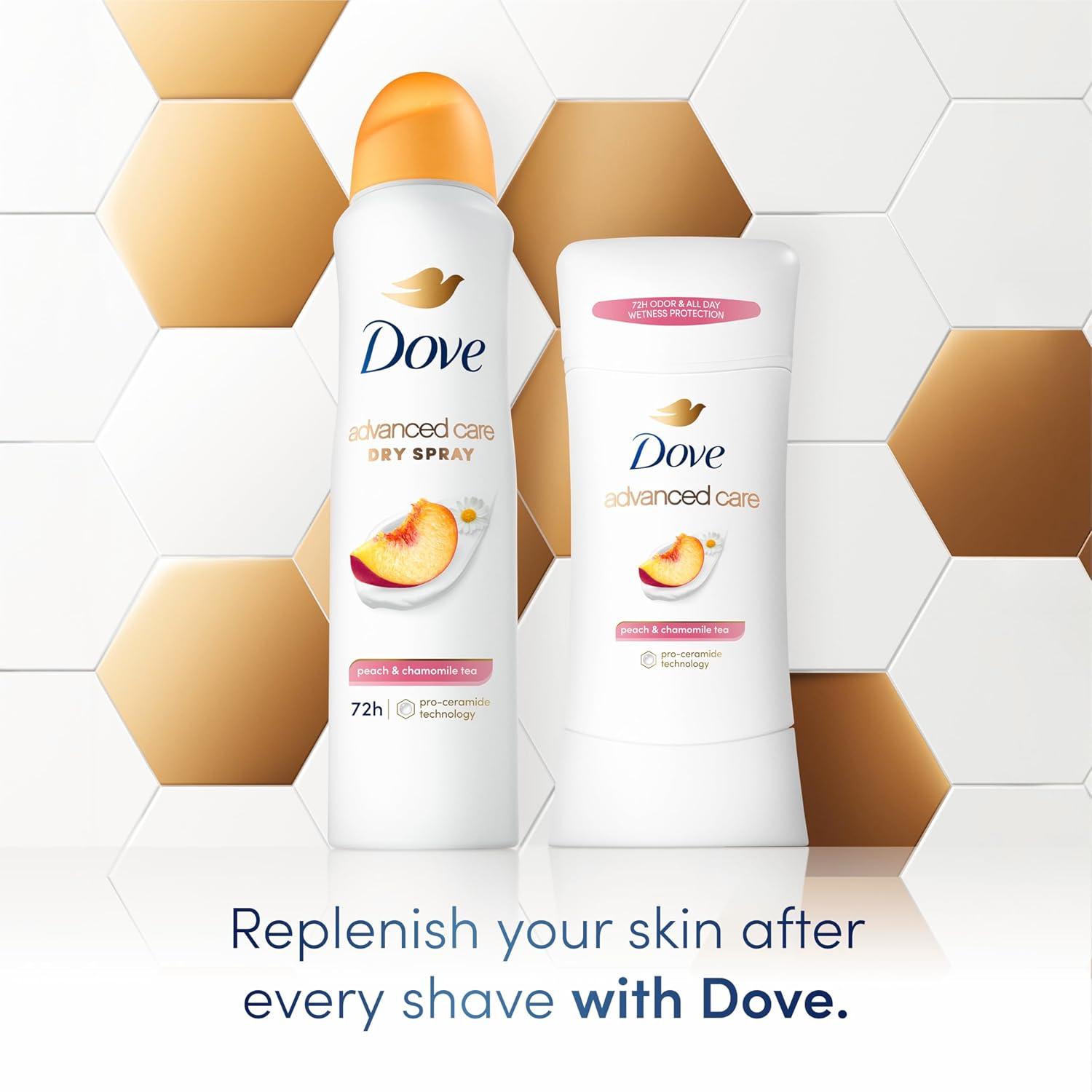 imageDove Advanced Care Antiperspirant Deodorant Stick Peach amp Chamomile Tea 4 Count for helping your skin barrier repair after shaving 72 hour odor control and allday sweat protection 26 oz